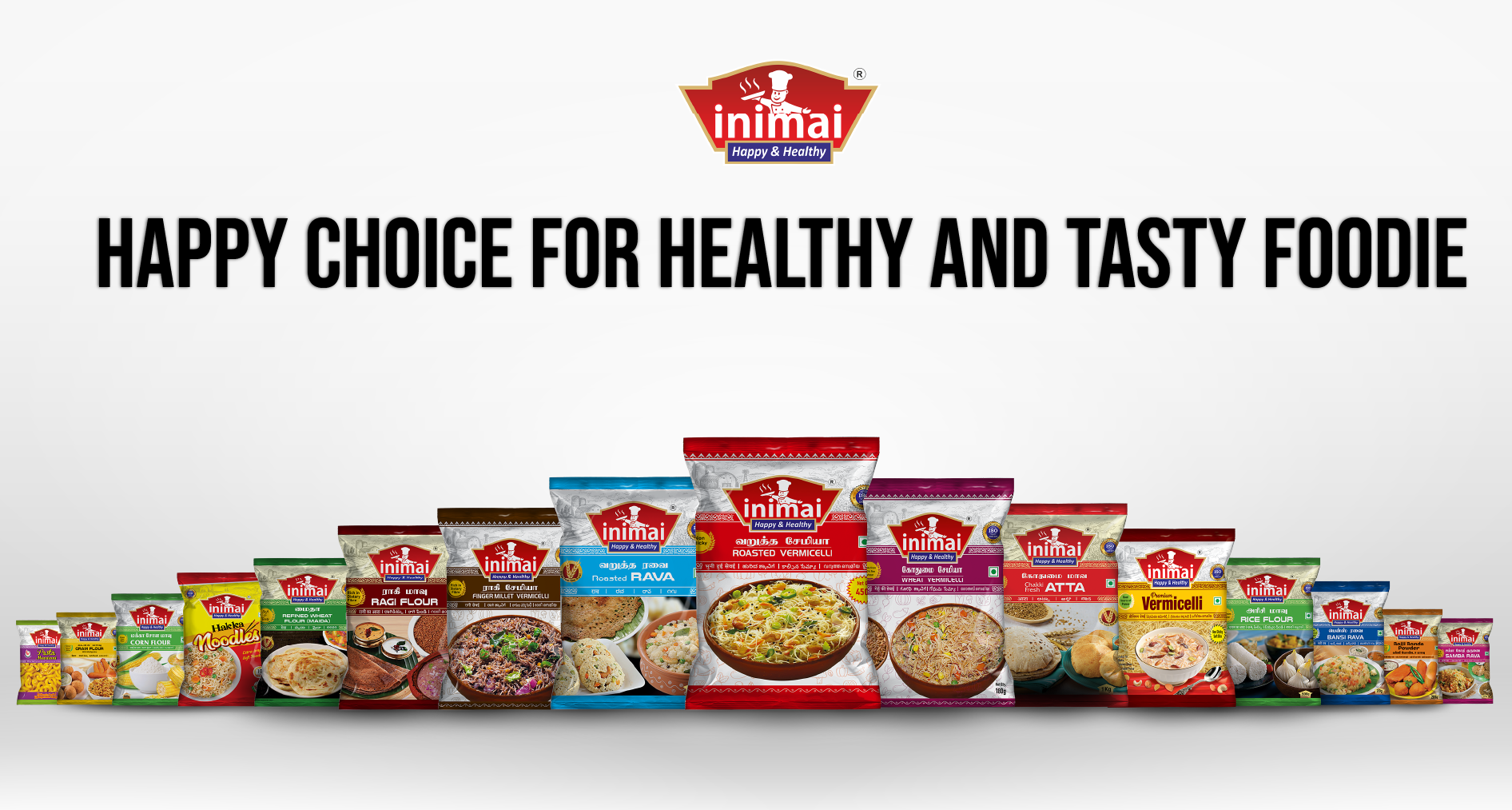 Row of Unimat food packages with brand logo and text on a white background